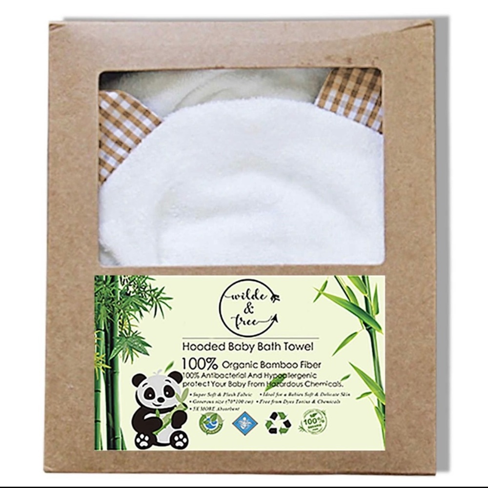 100% Bamboo Baby Towel with Bear Ear hood